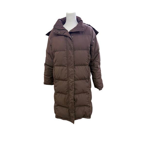 LL Bean Down Filled Quilted Coat with Hood with Fur - Picture 1 of 8